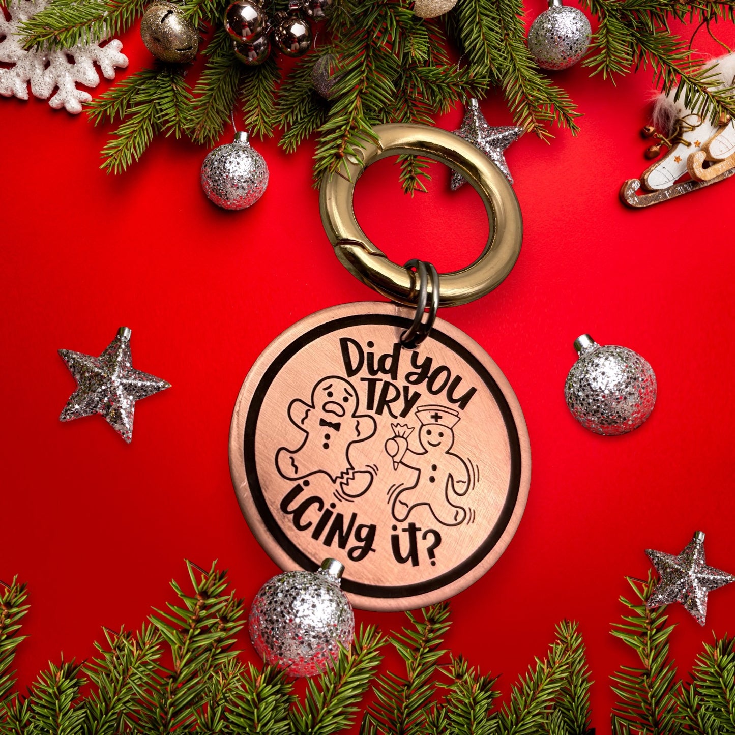 Gingerbread cookie pet id tag