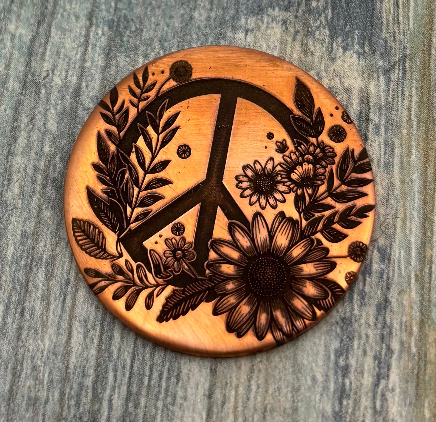 Peace sign pet tag and