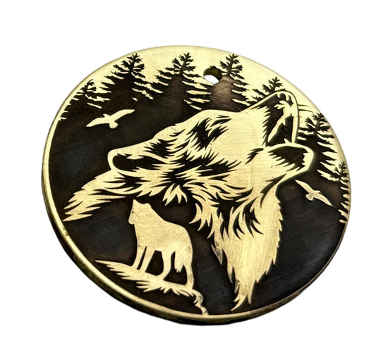 Howling Wolf Pet ID Tag