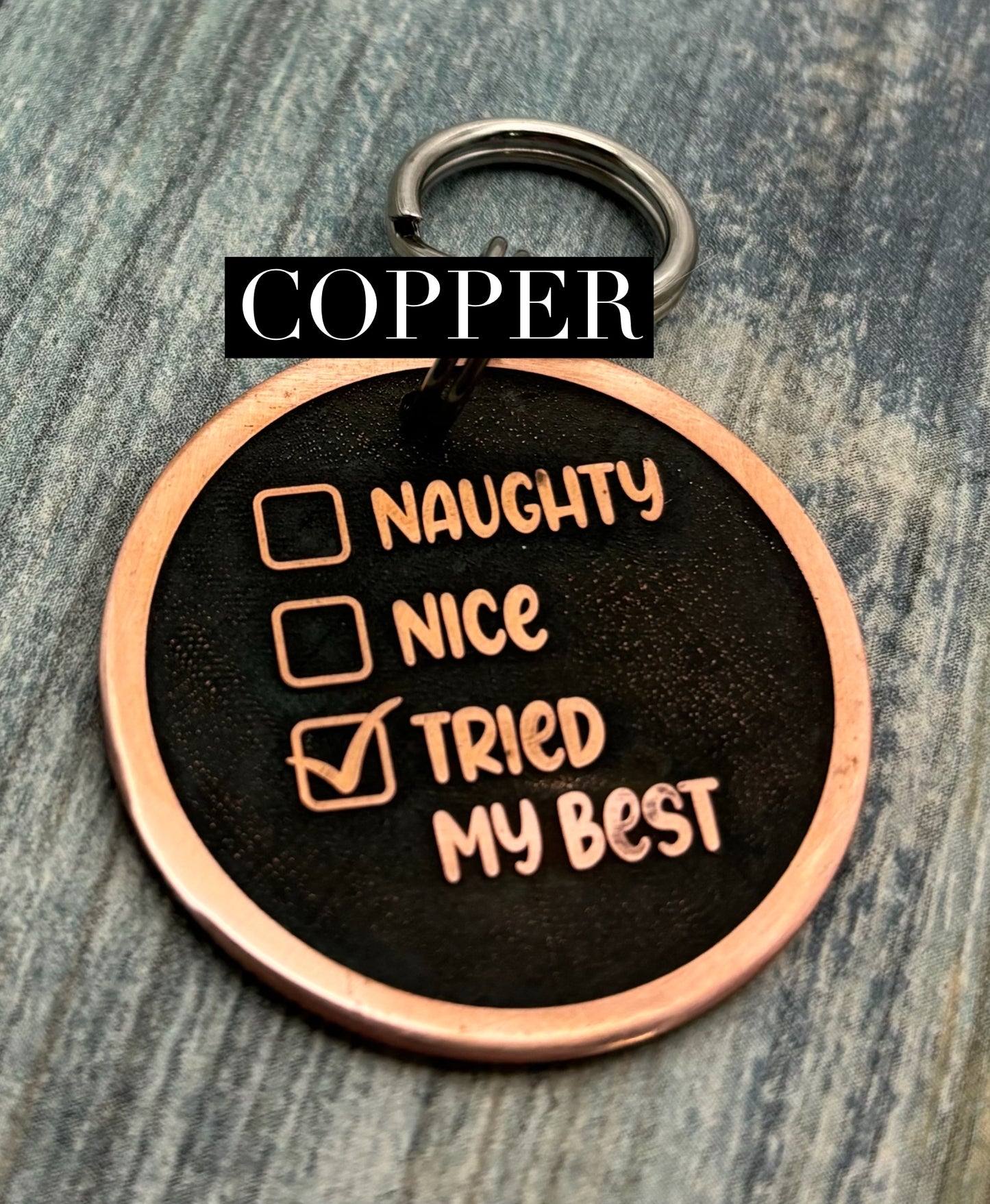 Naughty or nice pet tag