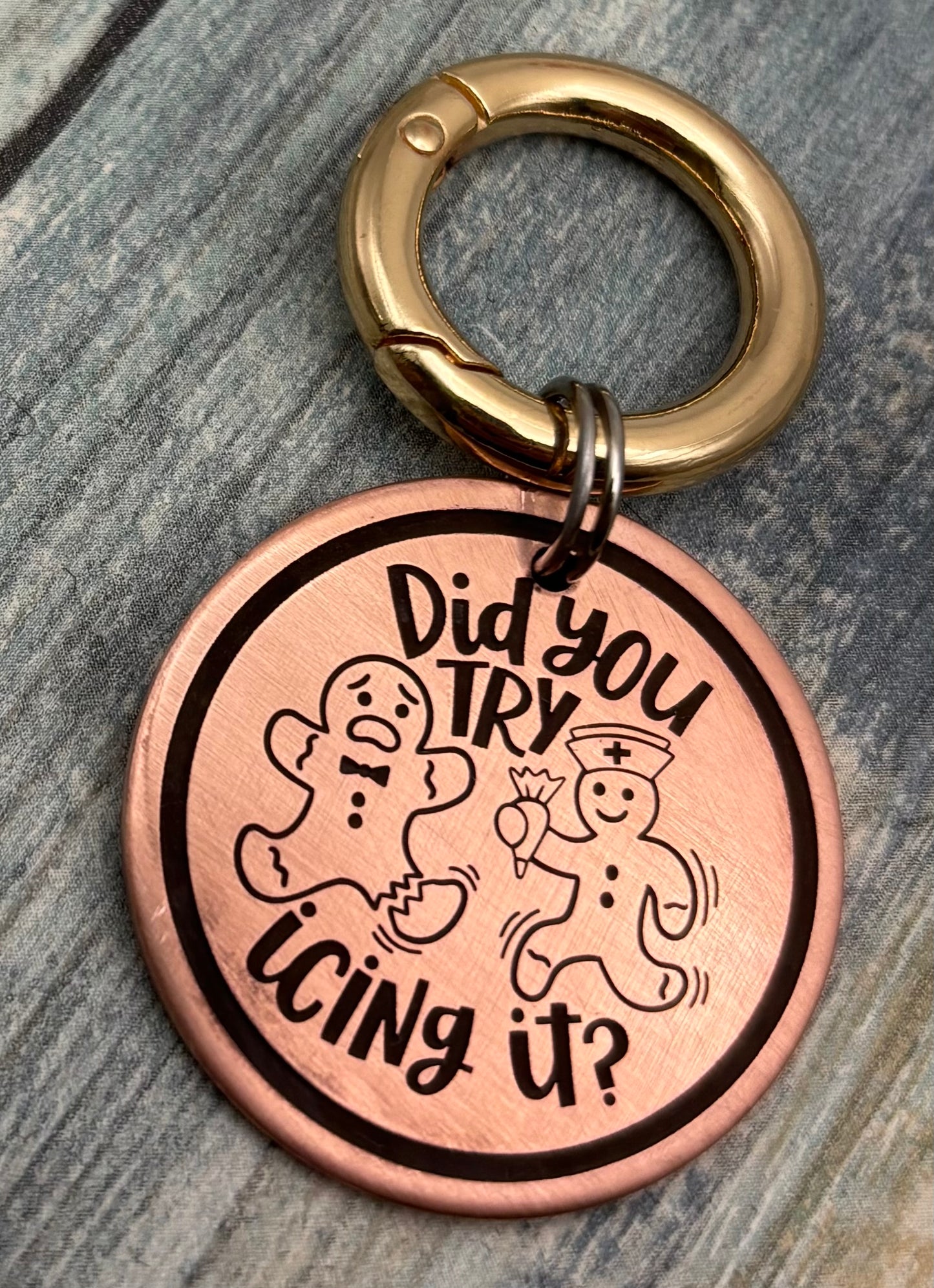 Gingerbread cookie pet id tag