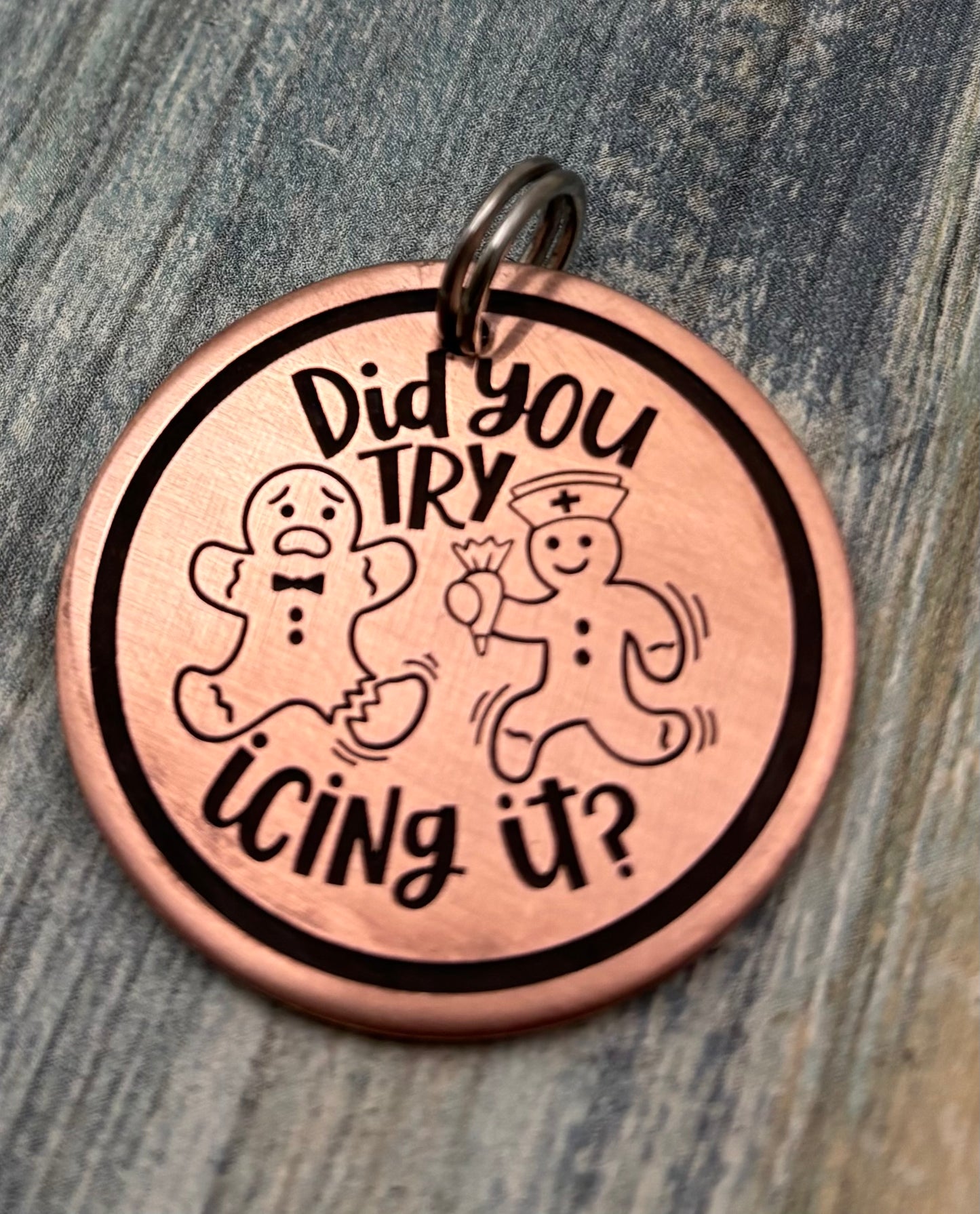 Gingerbread cookie pet id tag