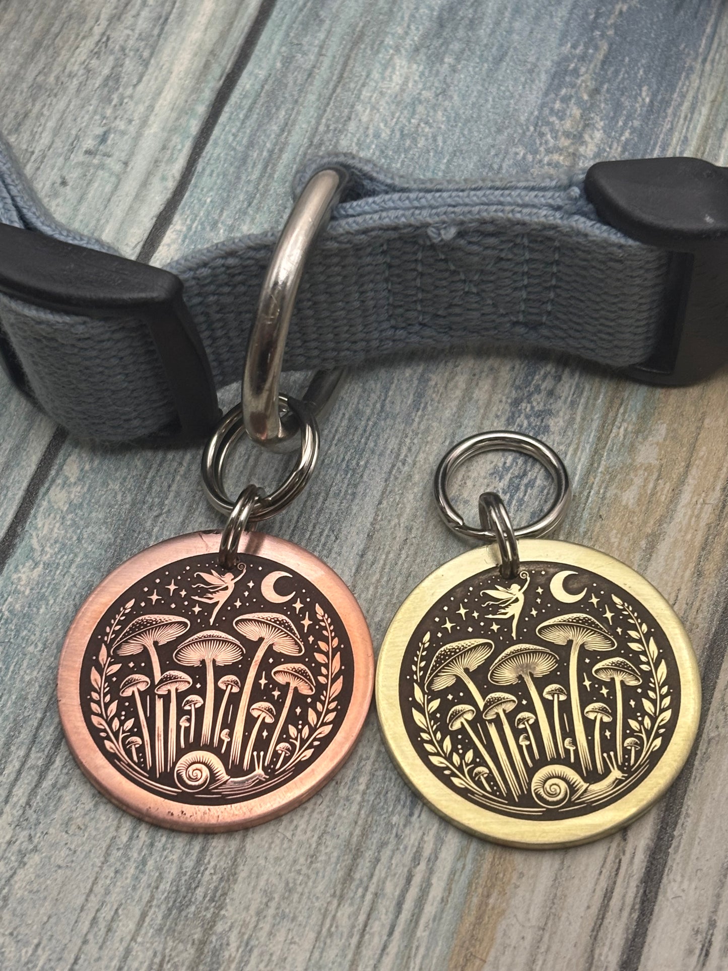 Mushroom and Fairy Pet ID Tag