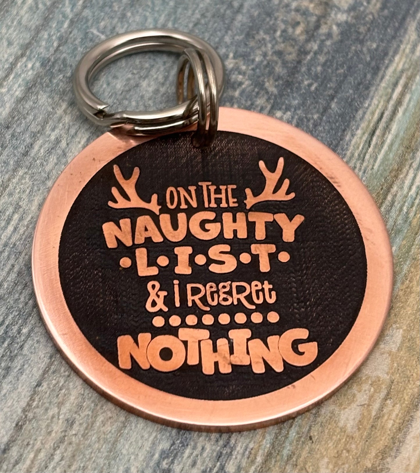 Naughty list pet tag