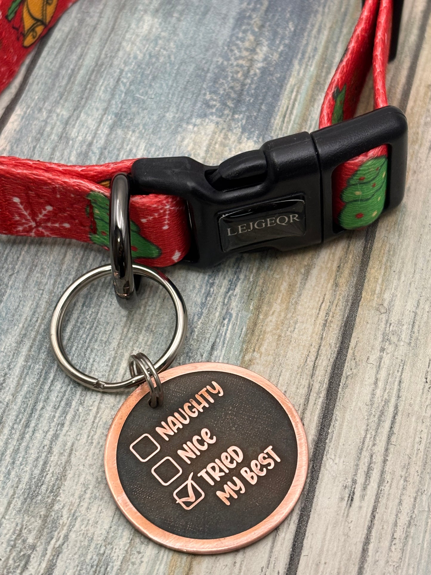 Naughty or nice pet tag