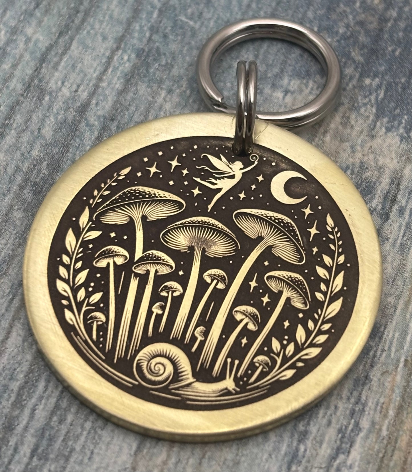 Mushroom and Fairy Pet ID Tag