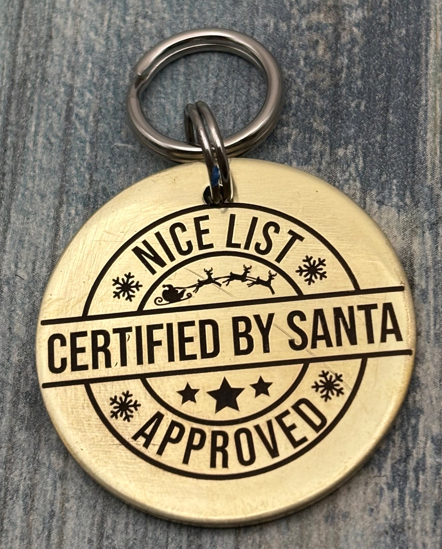 Santa's Nice List pet tag
