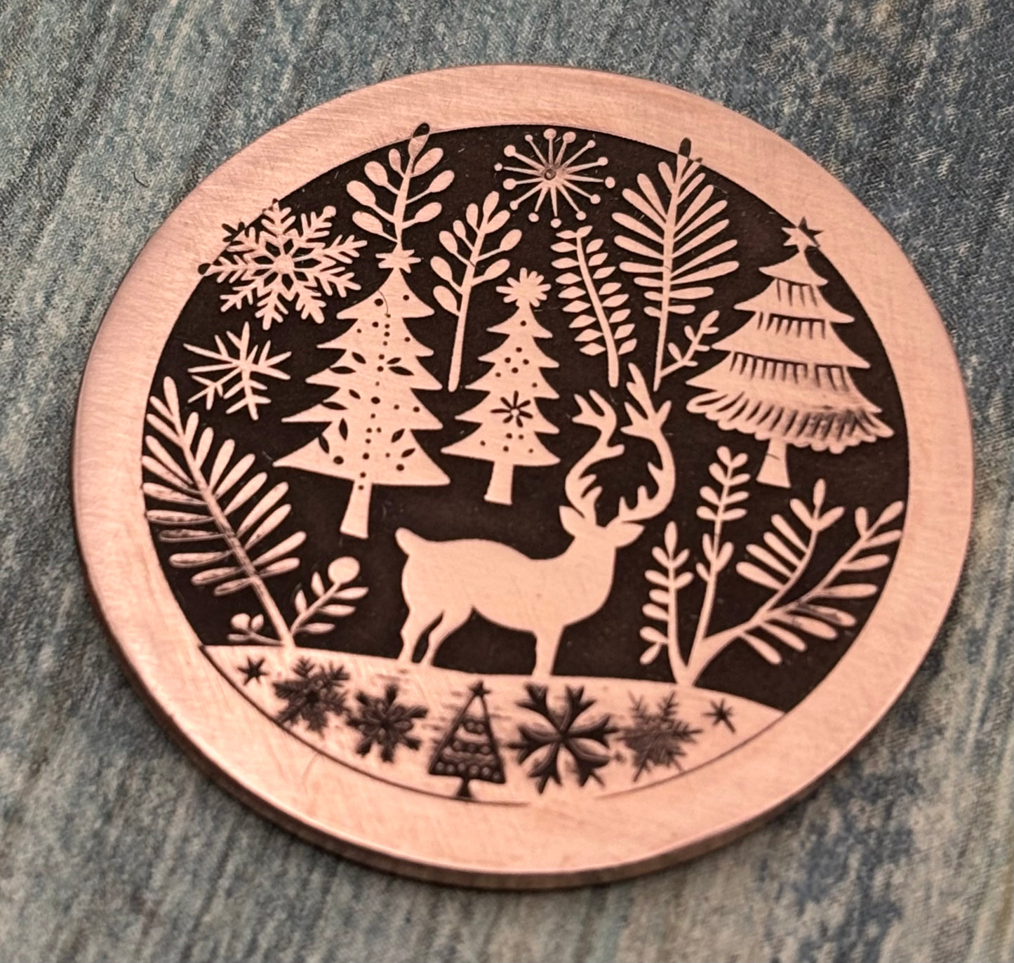 Swiss Christmas scene pet tag