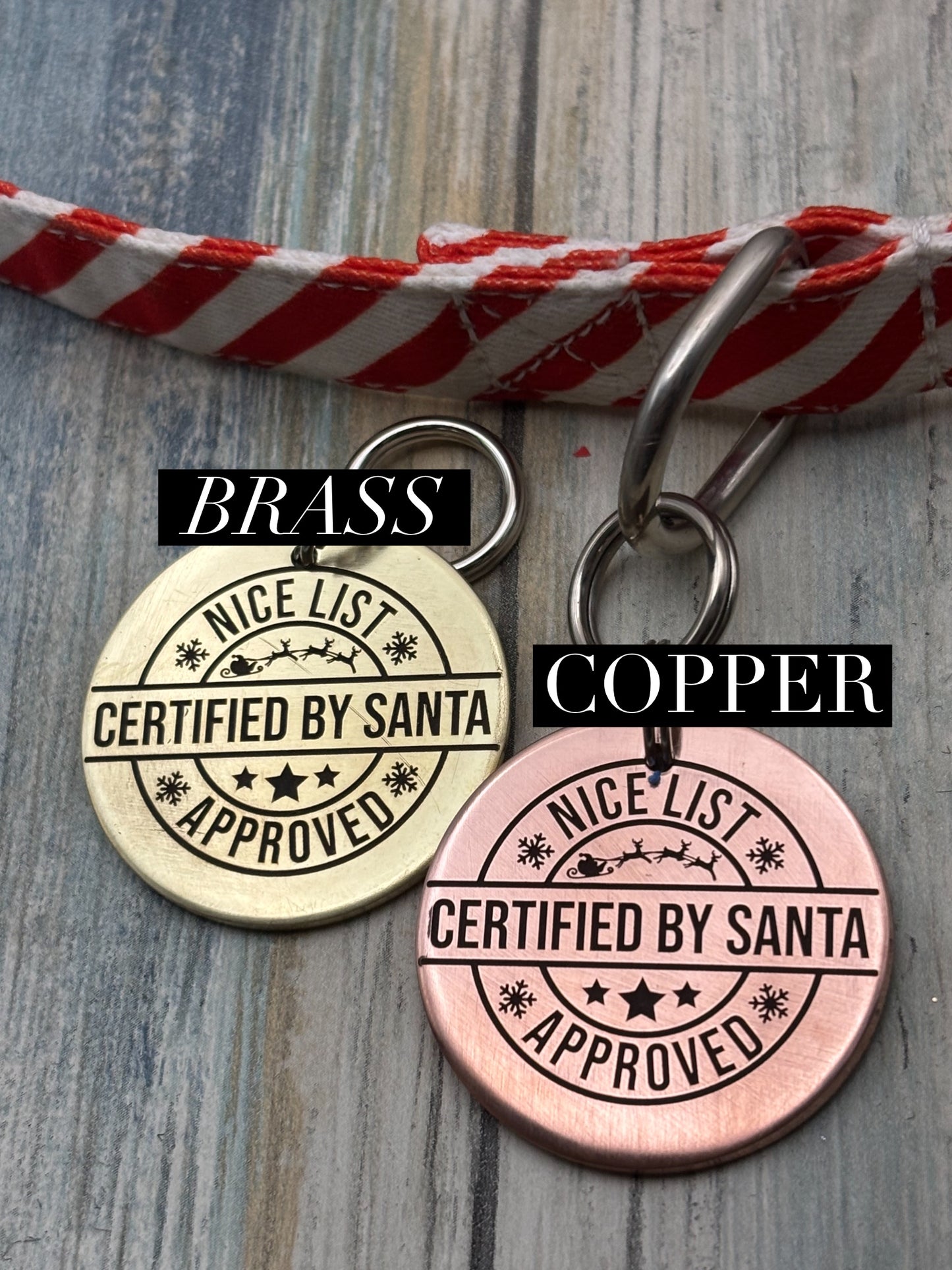 Santa's Nice List pet tag