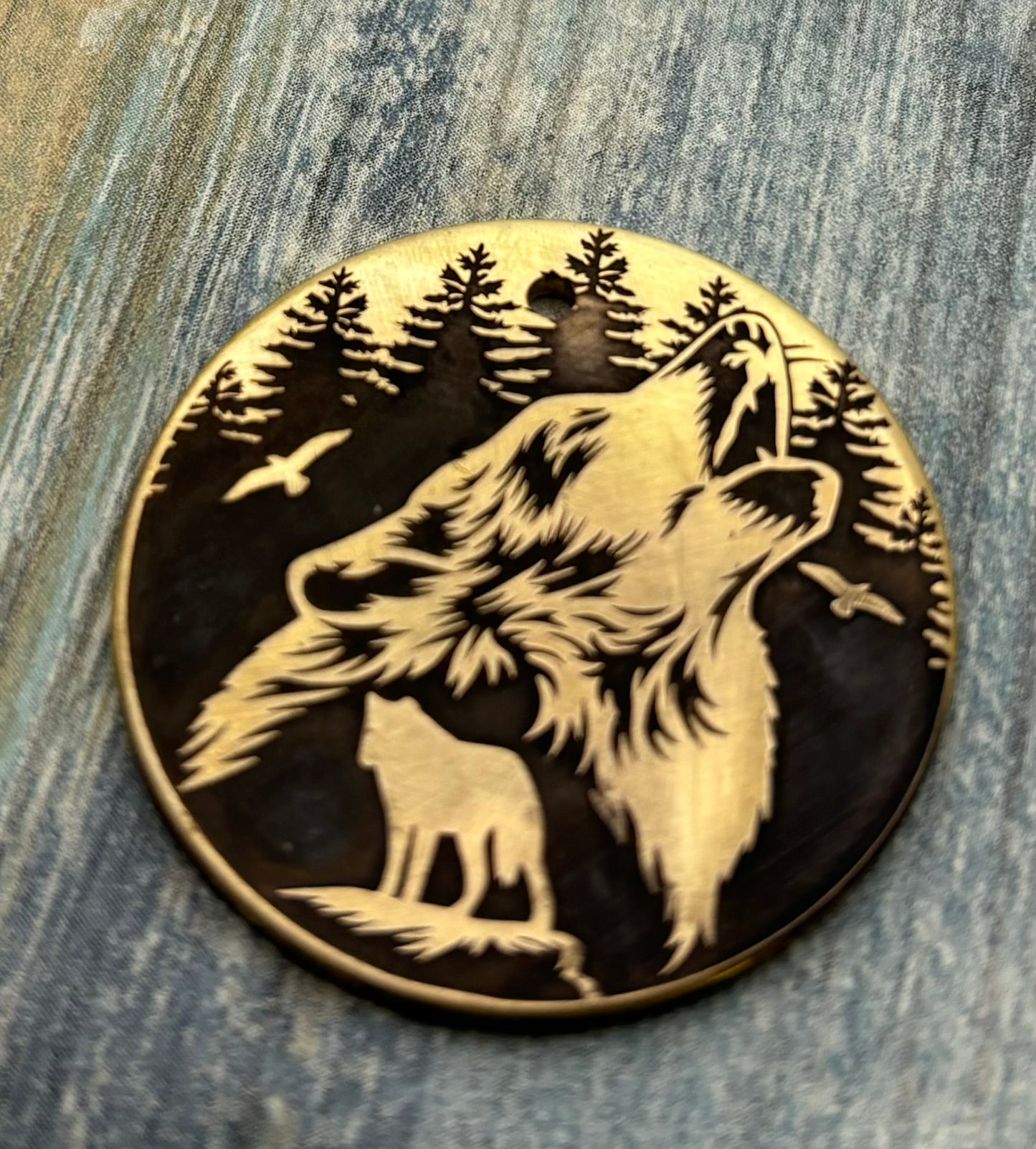 Howling Wolf Pet ID Tag