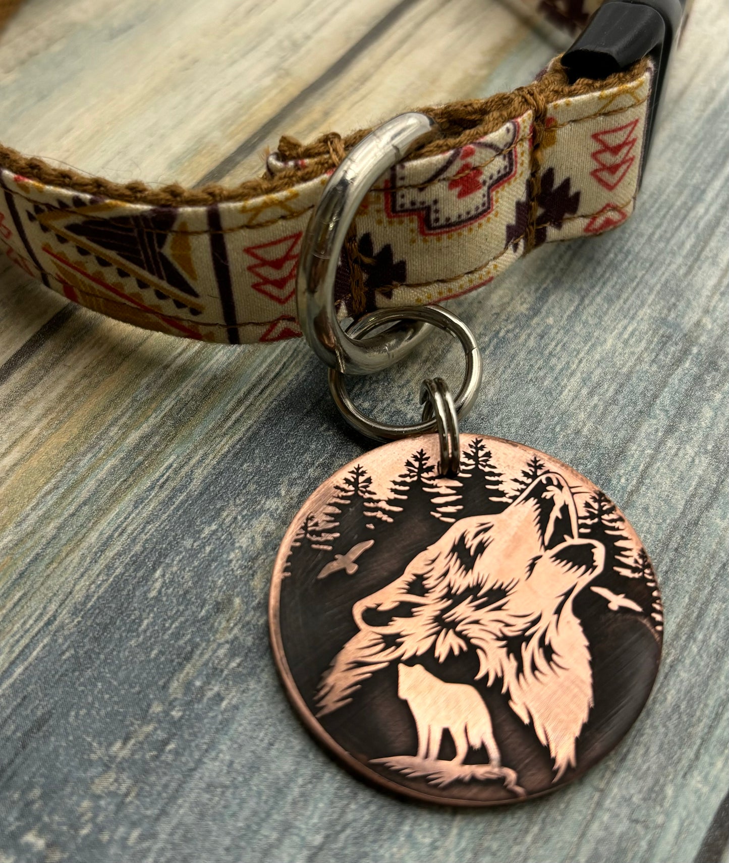 Howling Wolf Pet ID Tag