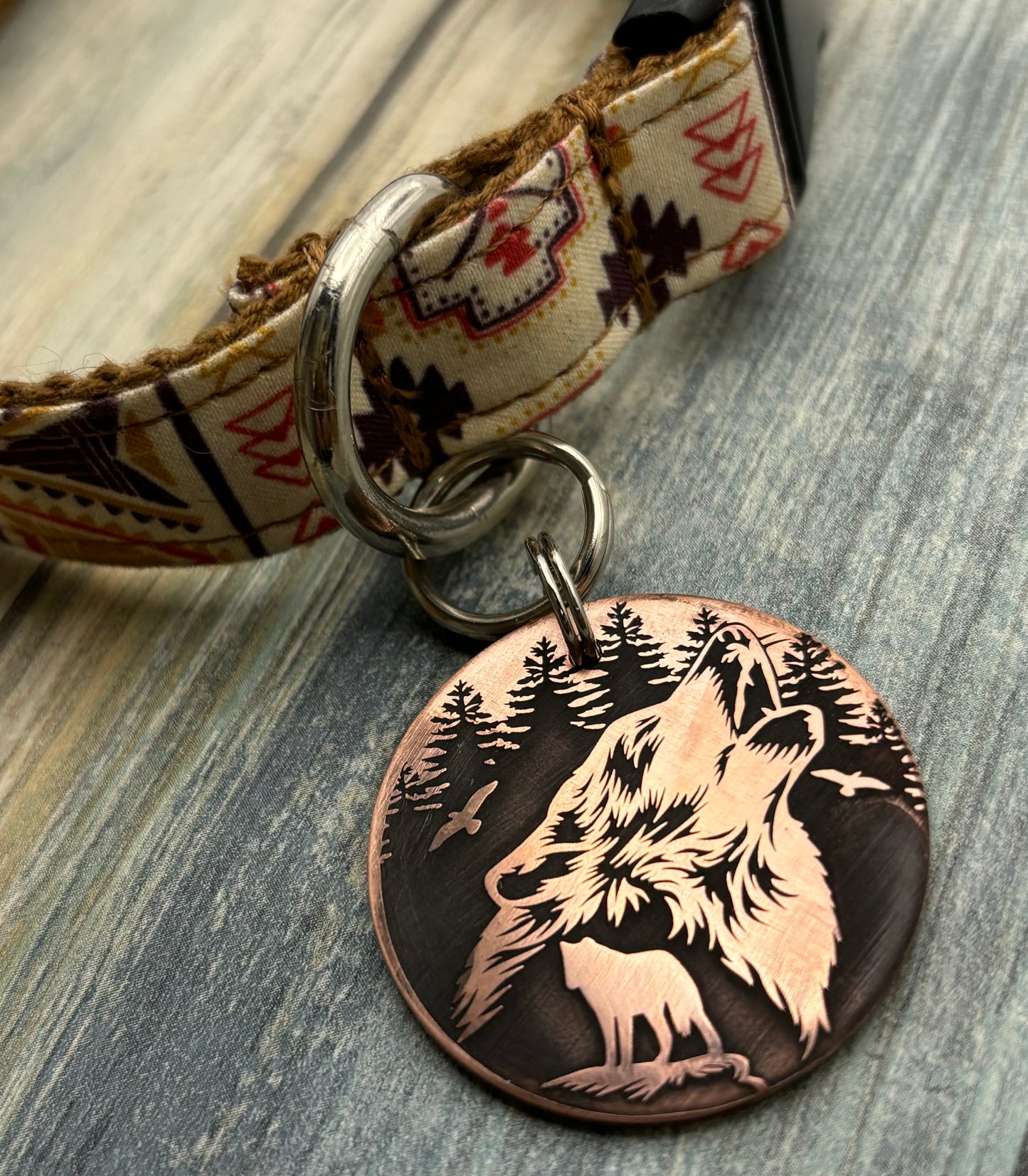 Howling Wolf Pet ID Tag