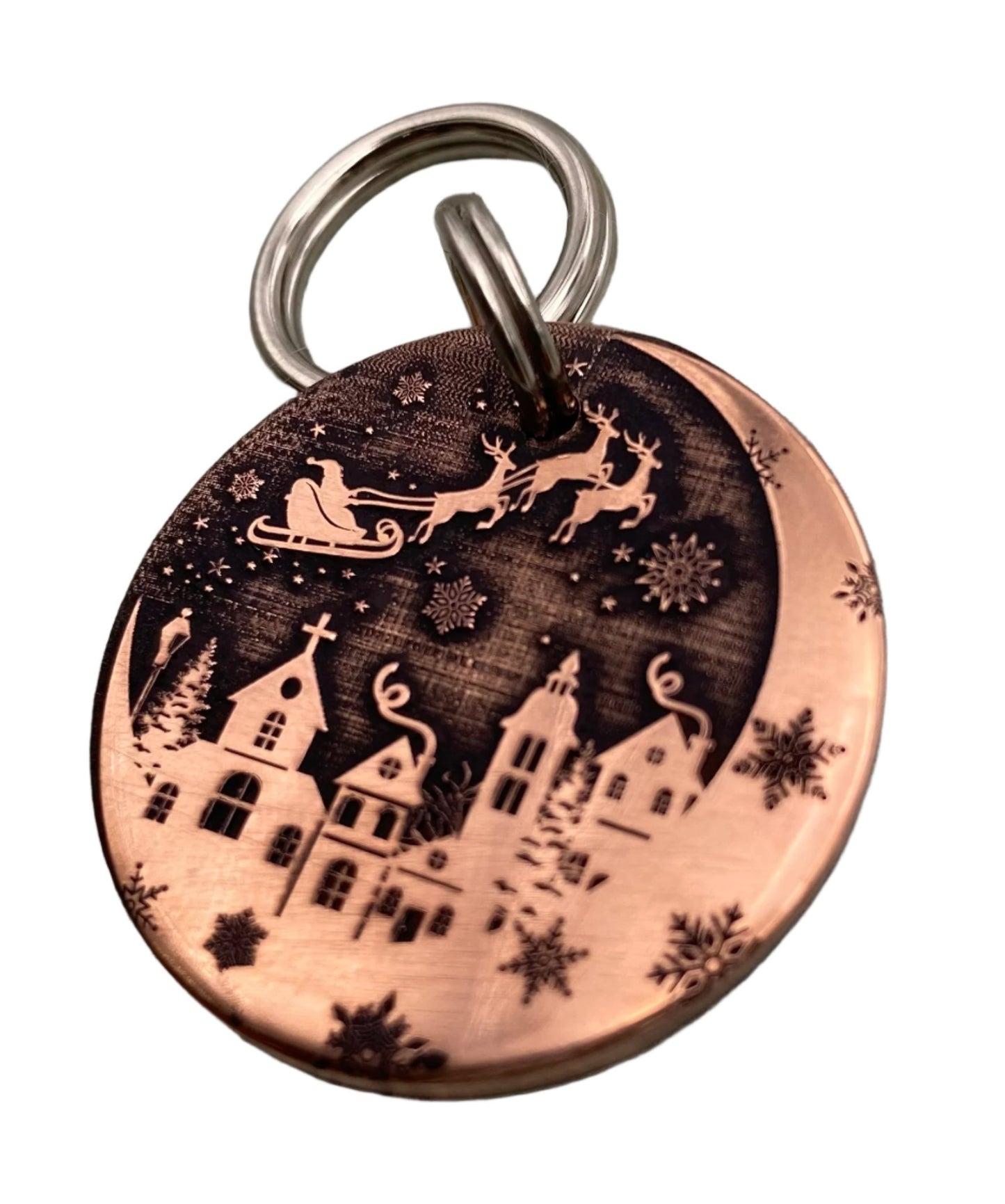 Santa Sleigh Christmas Pet ID Tag