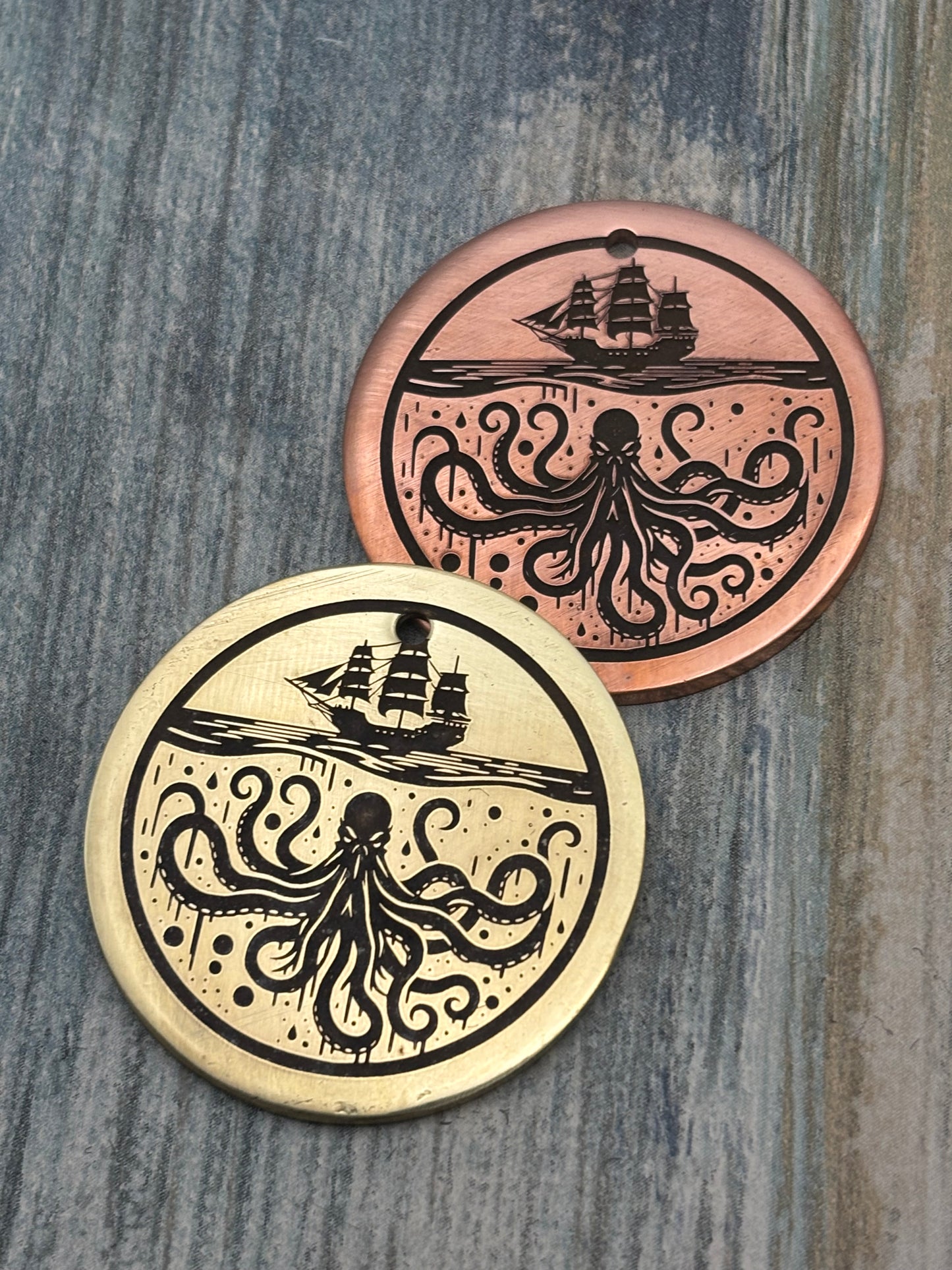 Kraken Sea Monster pirate pet id tag