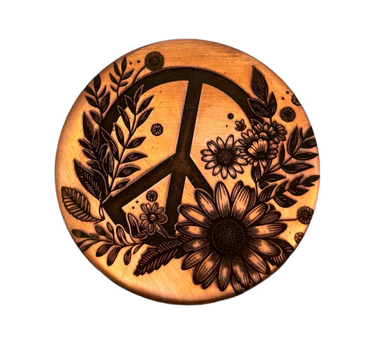 Peace sign pet tag and