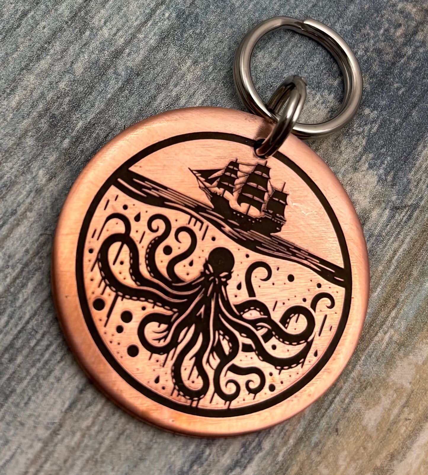 Kraken Sea Monster pirate pet id tag