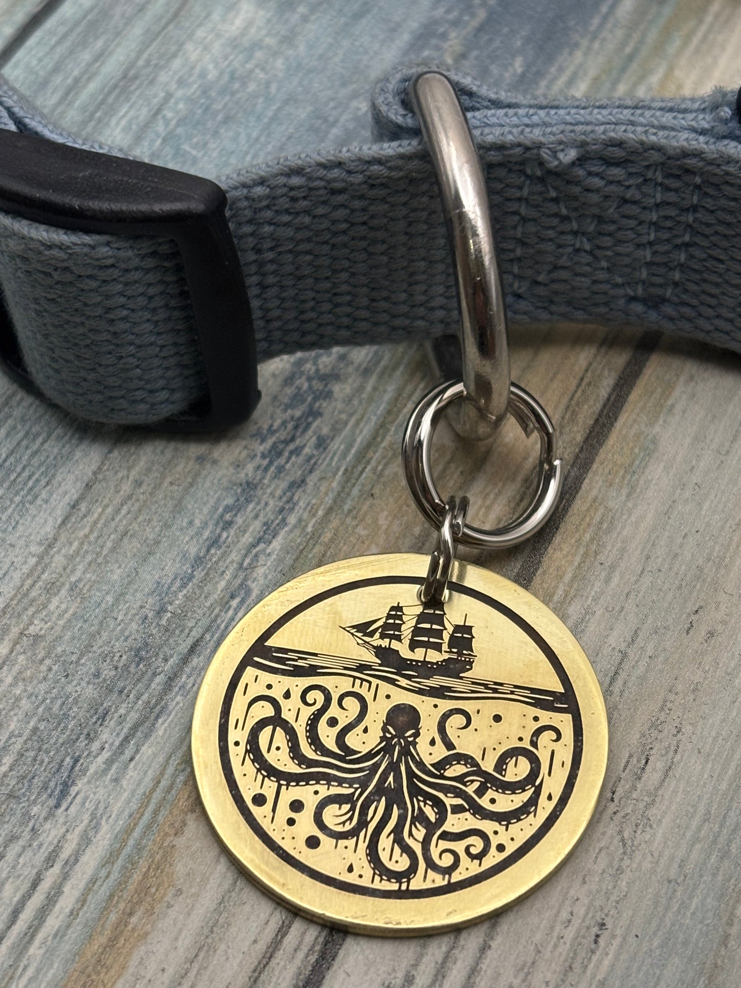 Kraken Sea Monster pirate pet id tag