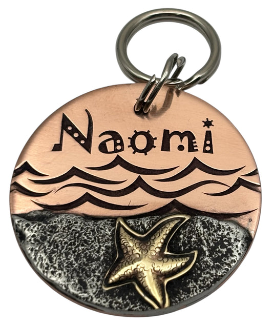 Beachy Starfish Pet ID Tag