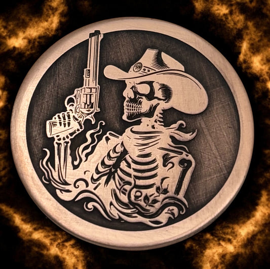 Cowboy Skeleton Pet ID Tag